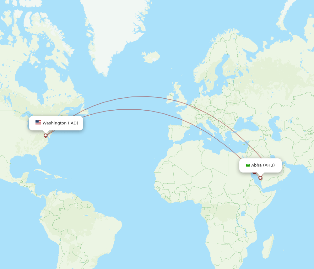 IAD-AHB flight routes