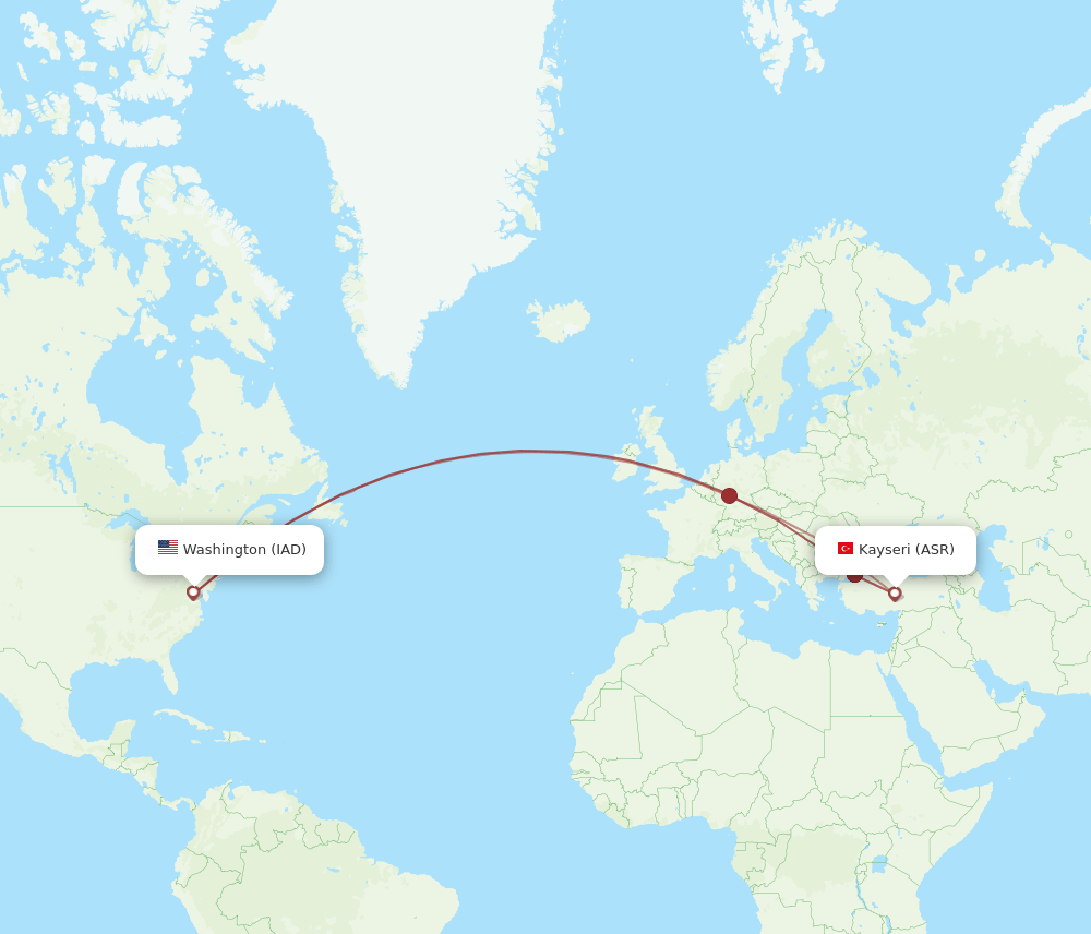 IAD-ASR flight routes