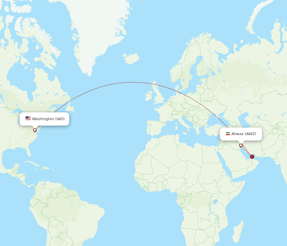 IAD-AWZ flight routes