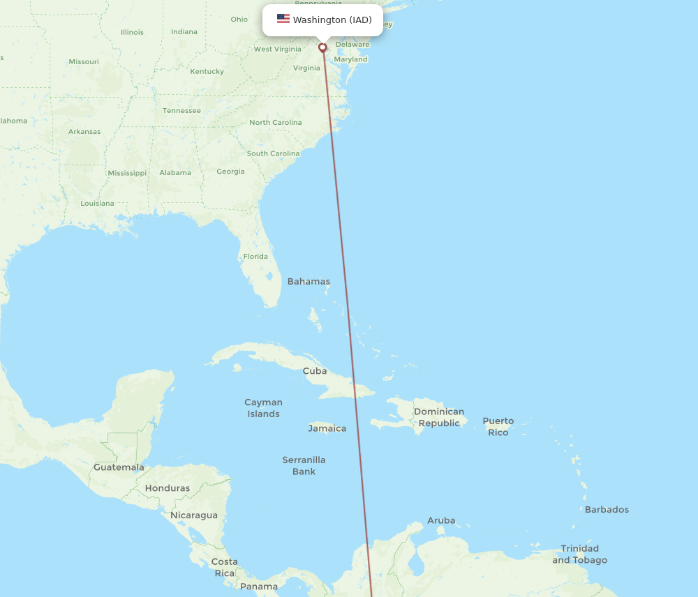 IAD-AXM flight routes