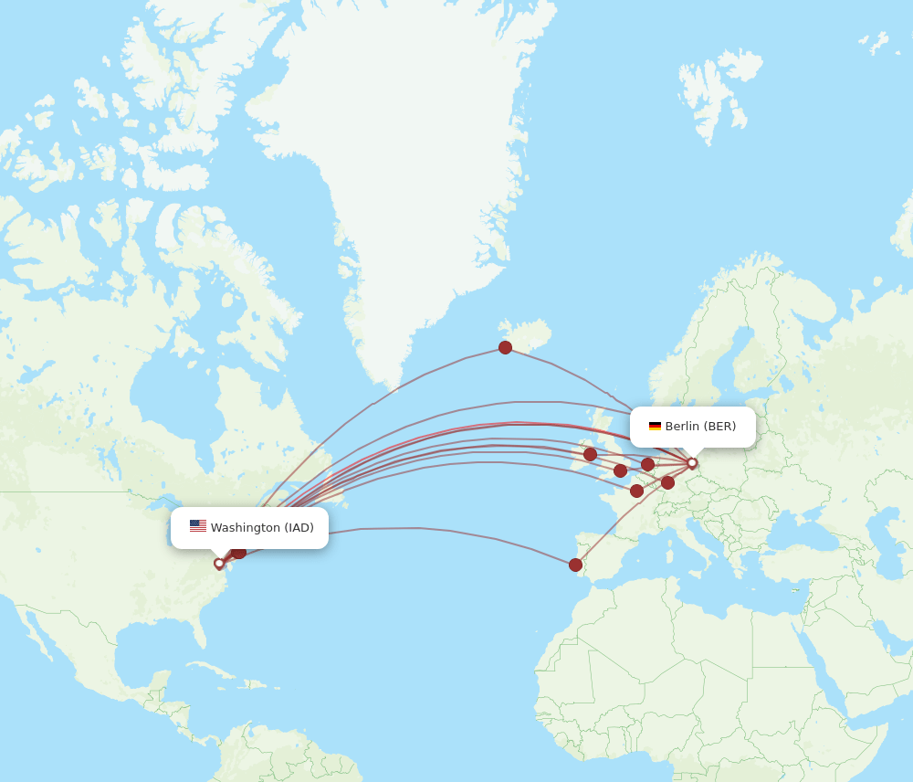 IAD-BER flight routes