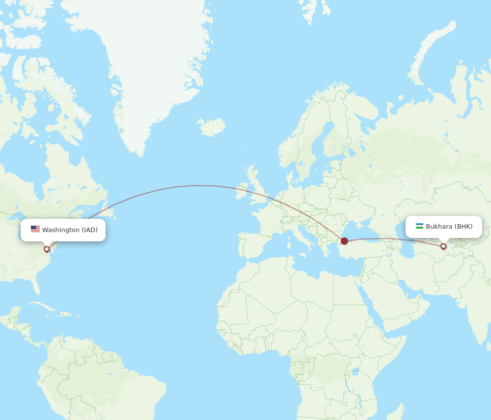 IAD to BHK flights and routes map