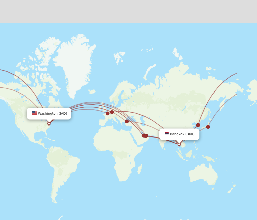 IAD-BKK flight routes