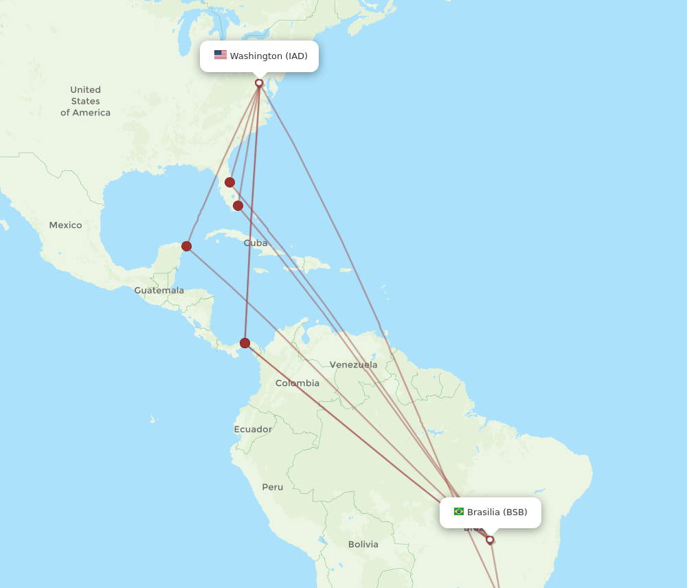 IAD-BSB flight routes