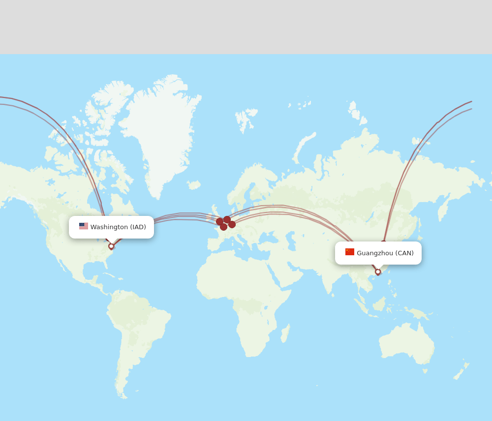 IAD-CAN flight routes