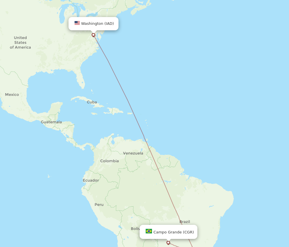 IAD-CGR flight routes
