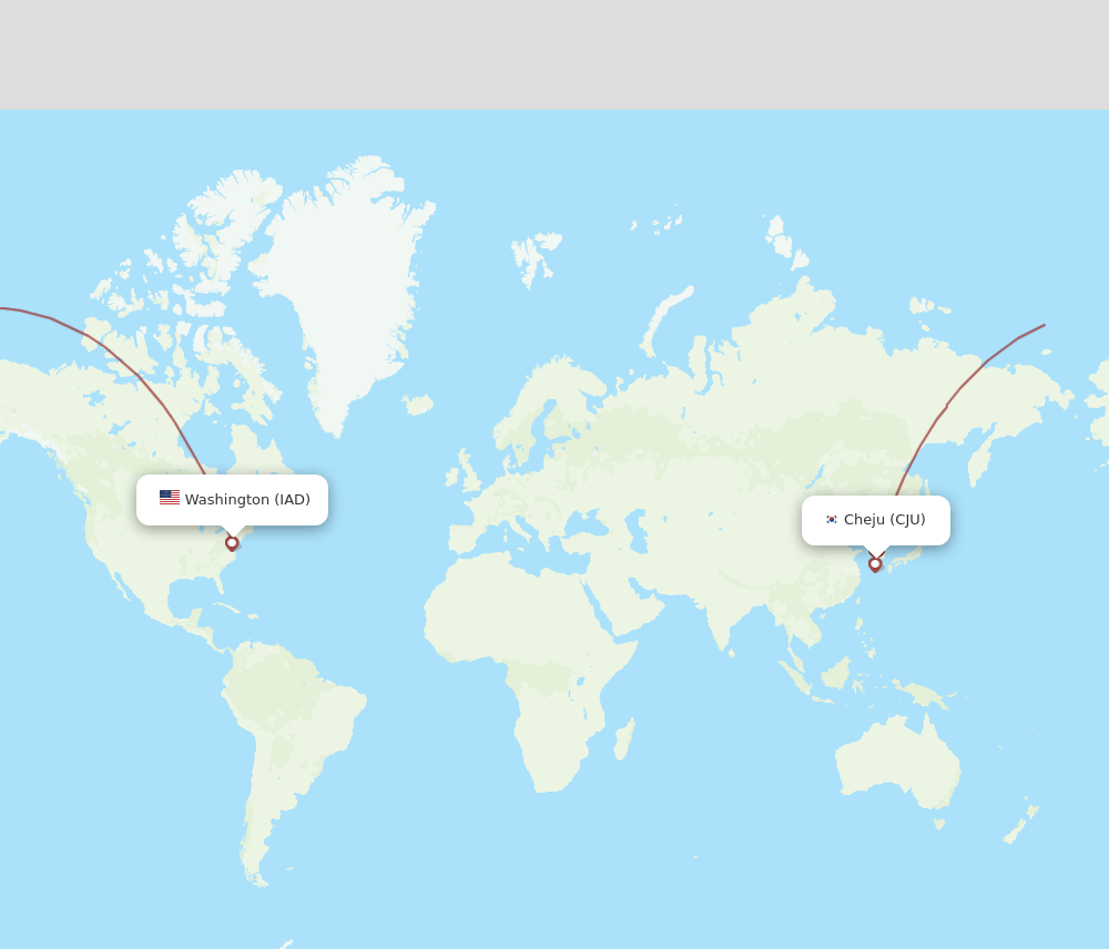IAD-CJU flight routes