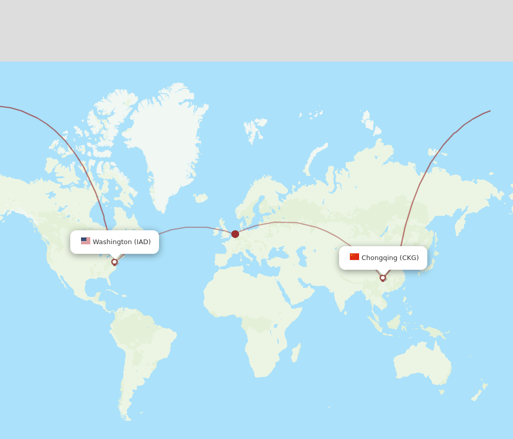 IAD-CKG flight routes