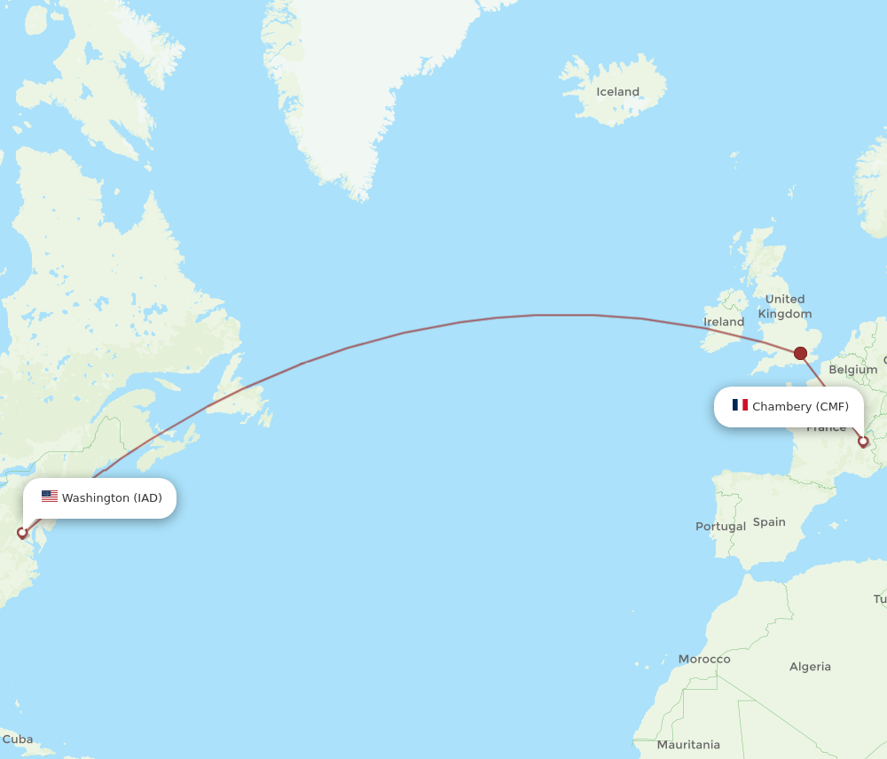 IAD-CMF flight routes