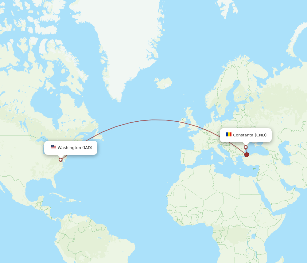 IAD-CND flight routes