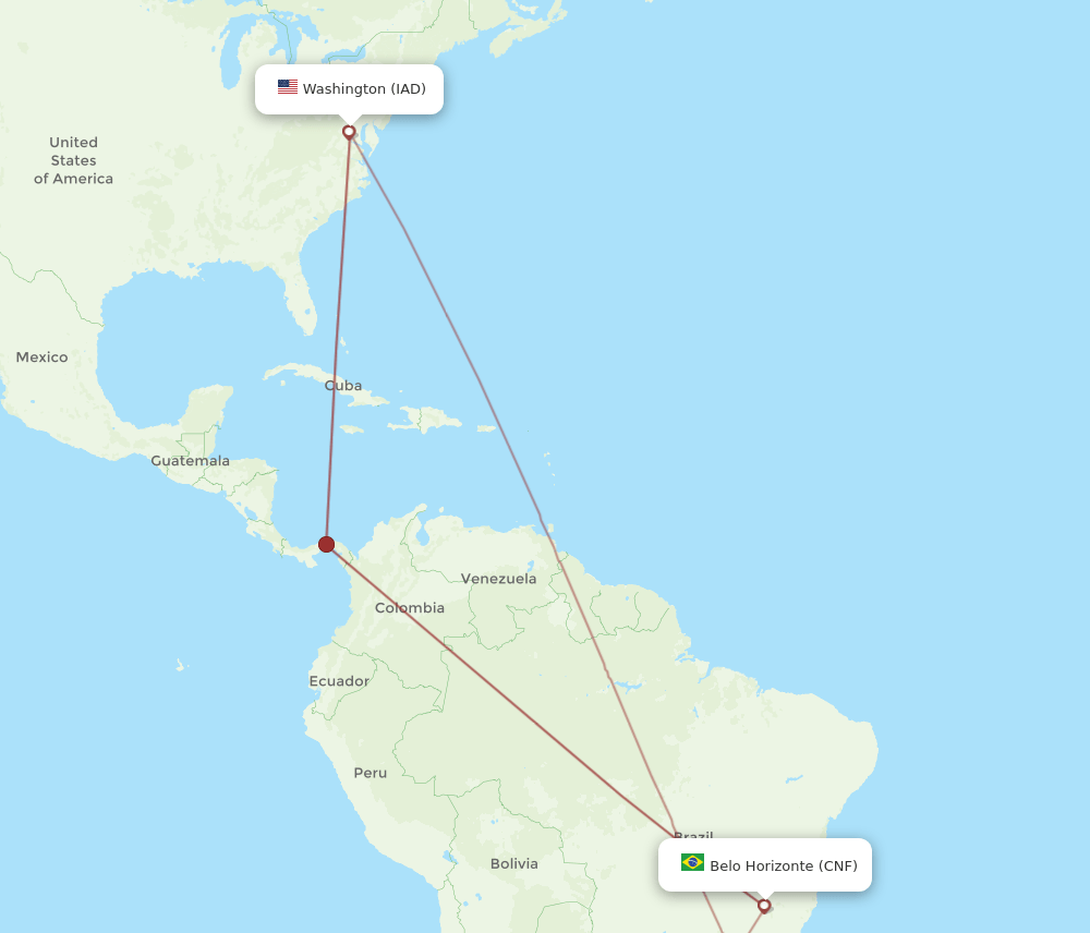 IAD-CNF flight routes