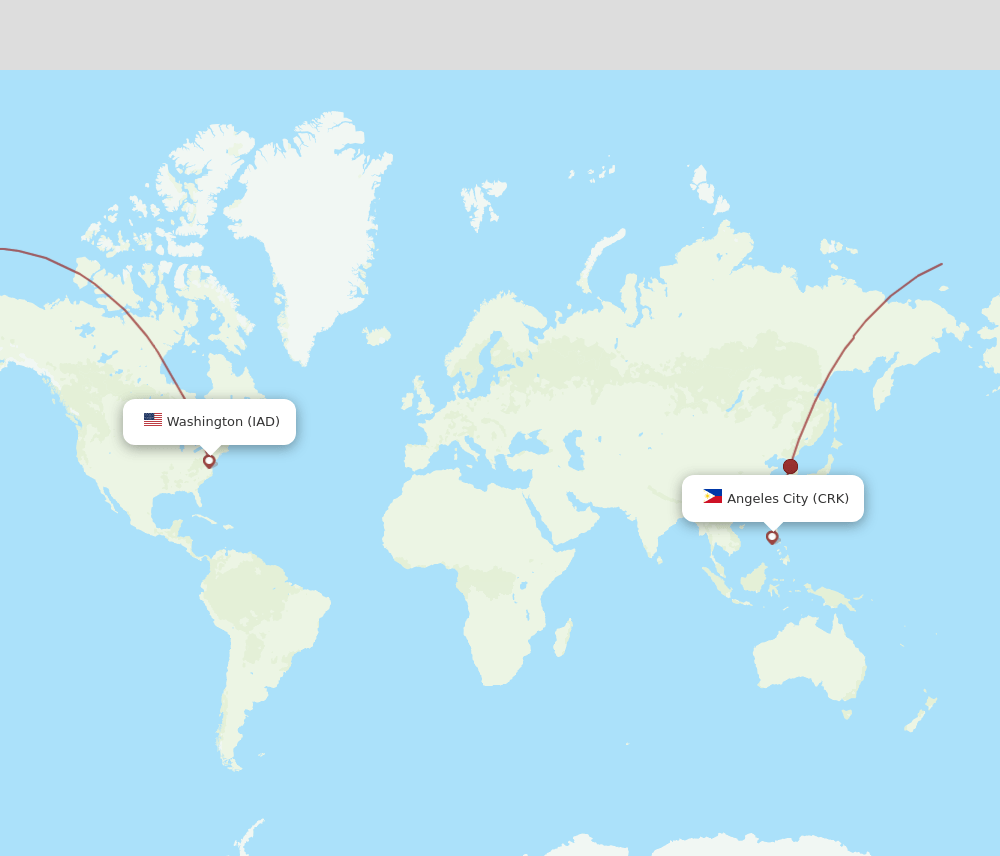 IAD-CRK flight routes