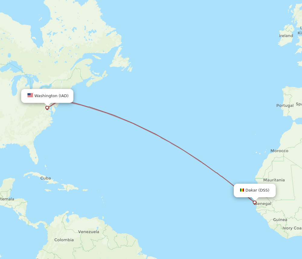 IAD-DSS flight routes