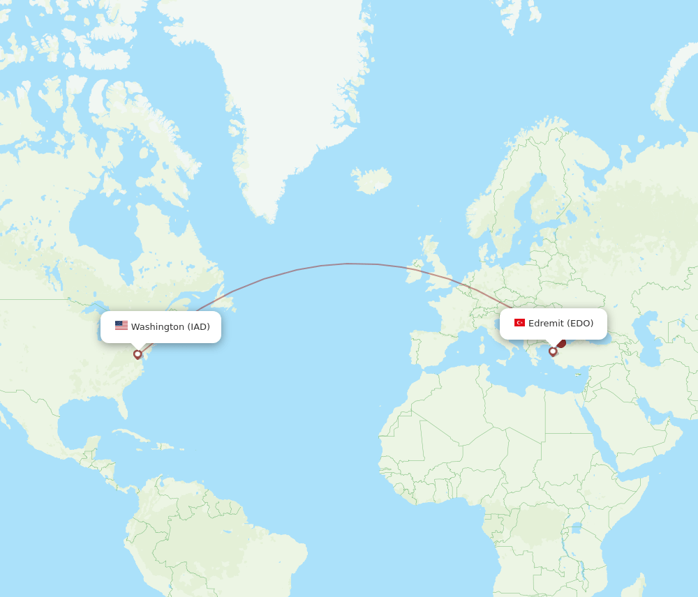 IAD-EDO flight routes