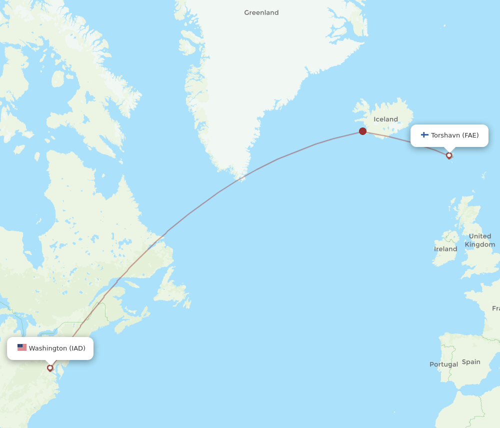 IAD-FAE flight routes