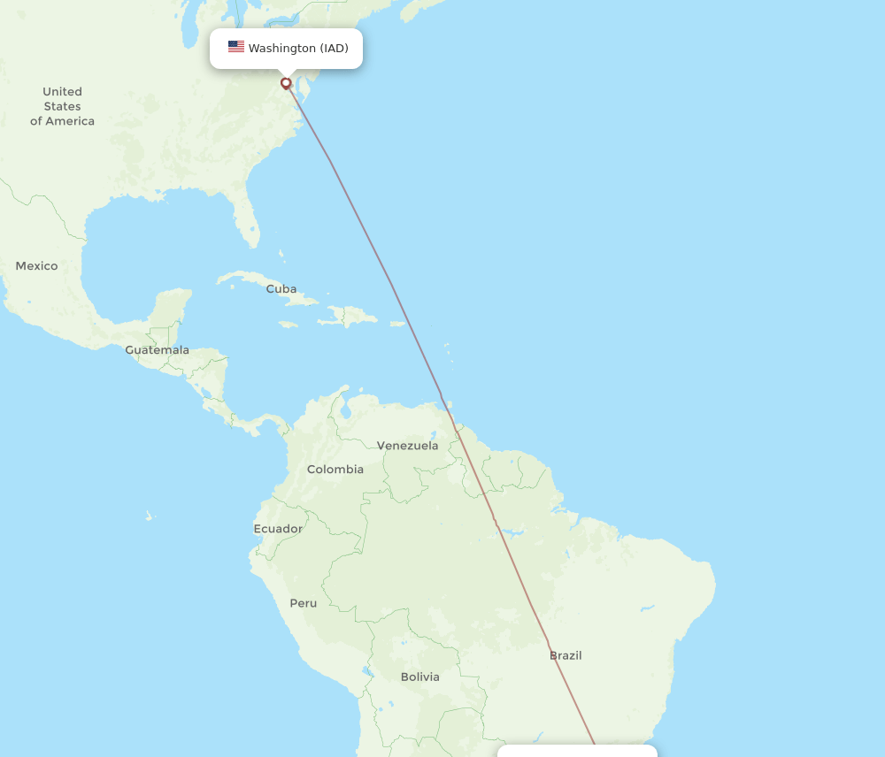 IAD-FLN flight routes