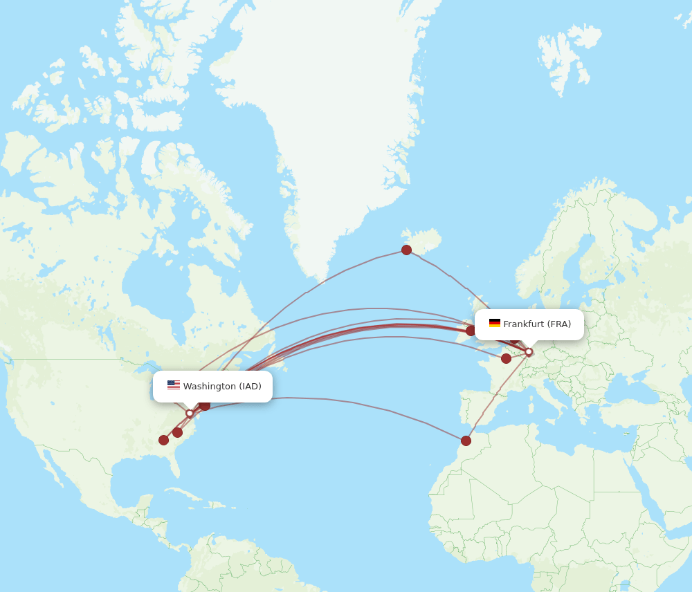 IAD-FRA flight routes