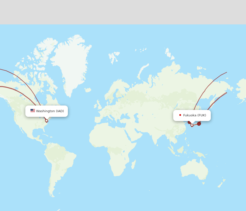 IAD-FUK flight routes