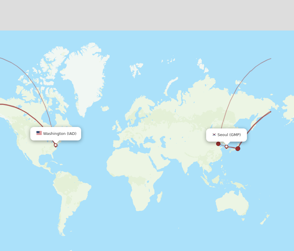 IAD-GMP flight routes