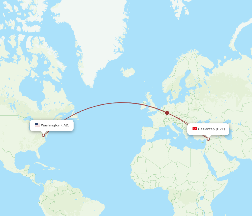 IAD-GZT flight routes