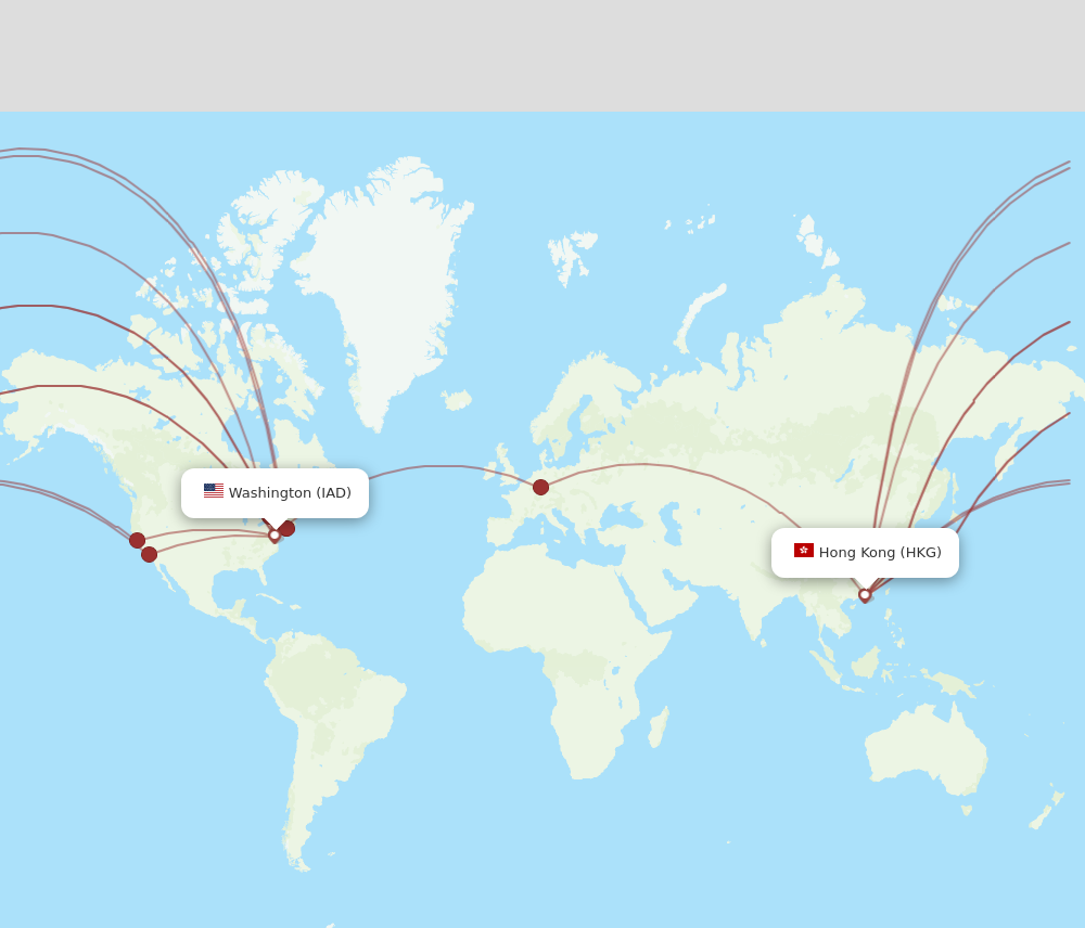 IAD to HKG flights and routes map