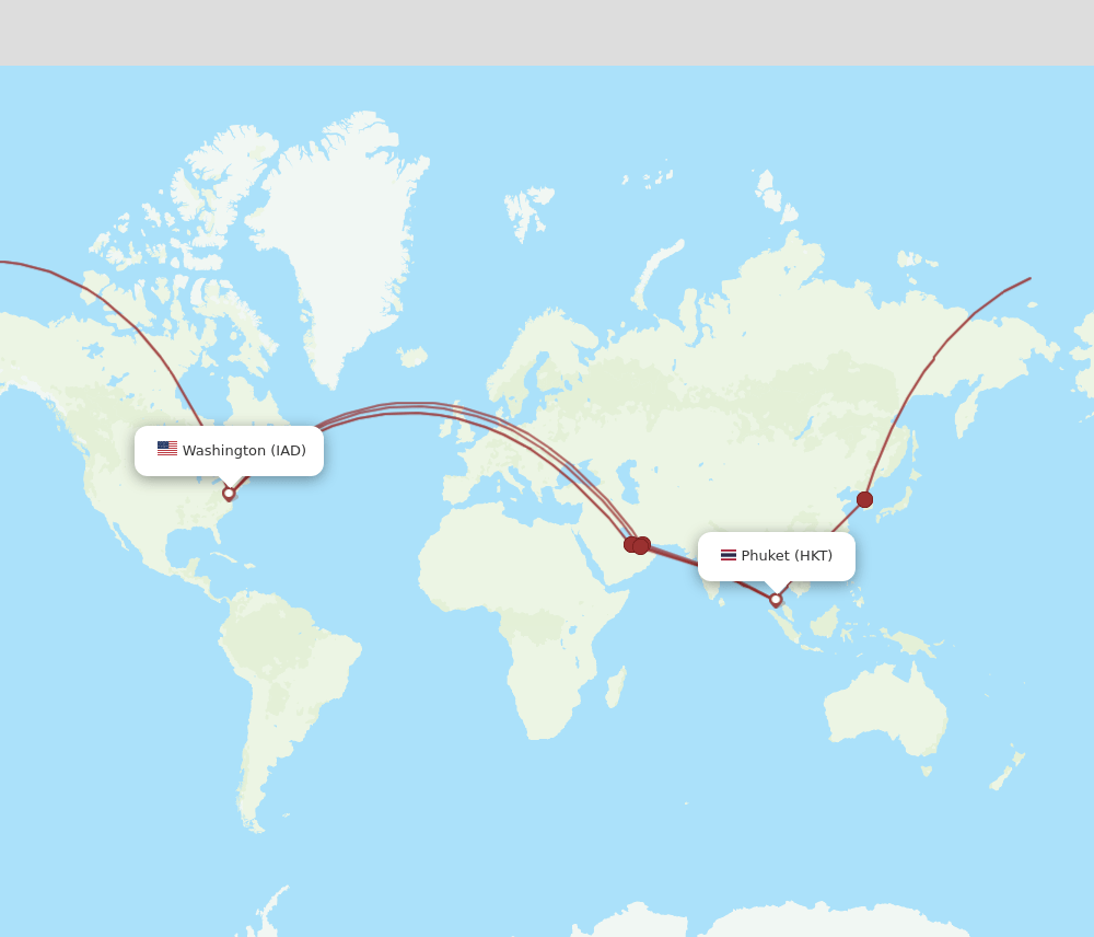 IAD-HKT flight routes
