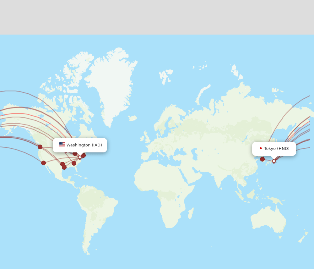 IAD-HND flight routes