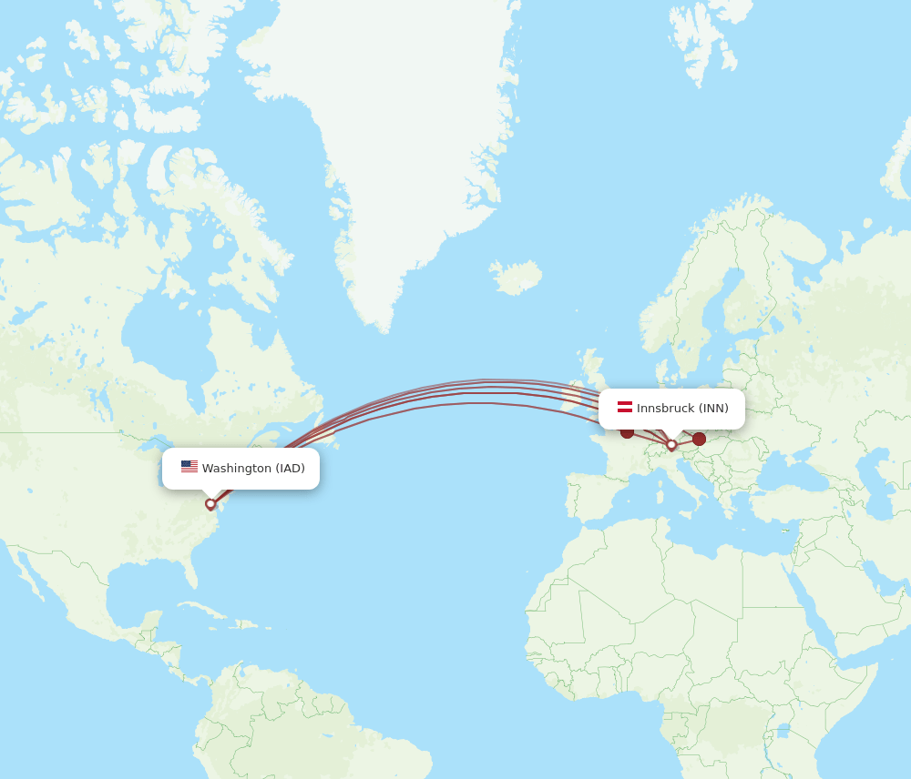 IAD-INN flight routes