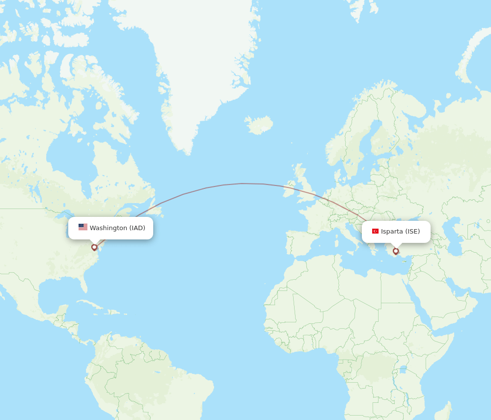 IAD-ISE flight routes