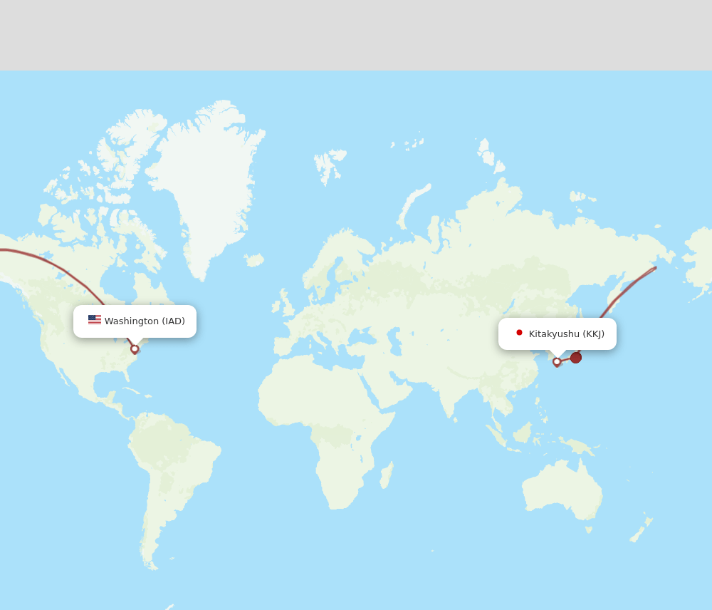 IAD-KKJ flight routes