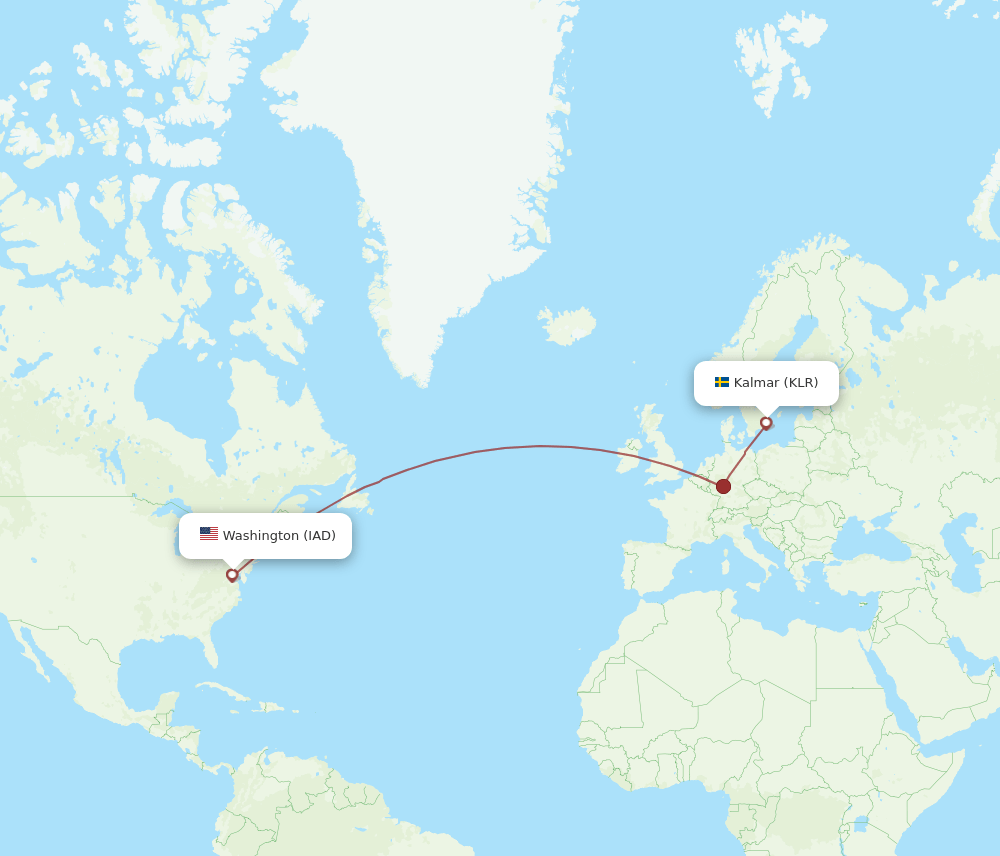 KLR to IAD flights and routes map