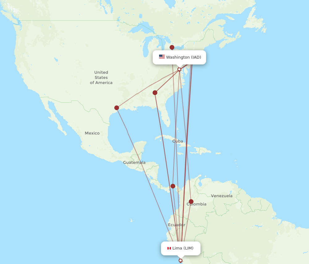 IAD-LIM flight routes