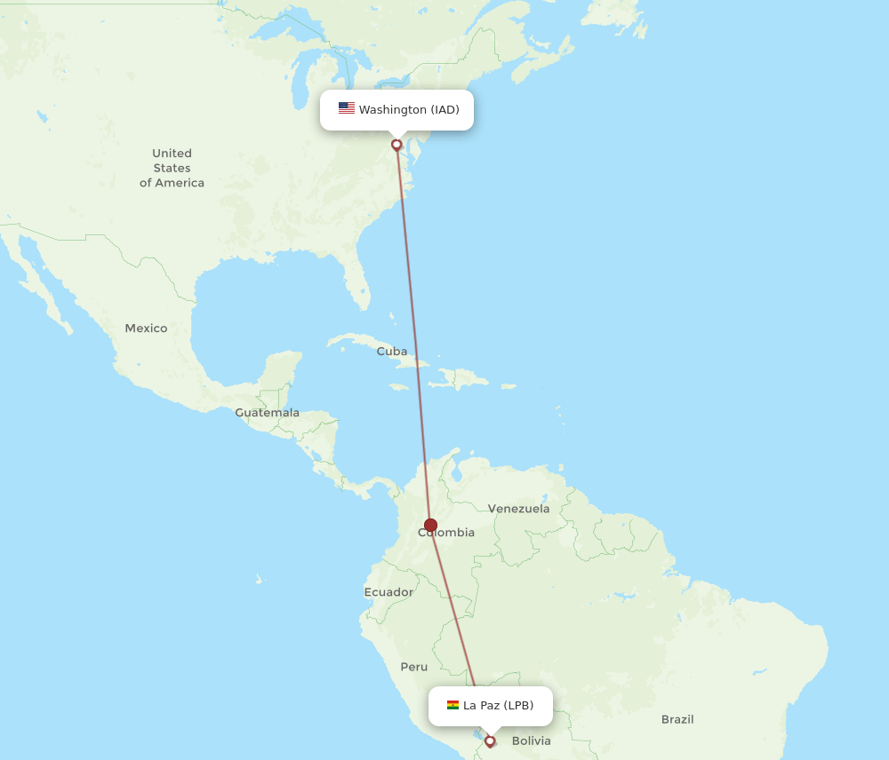 IAD-LPB flight routes
