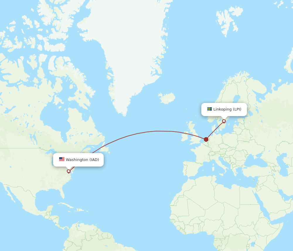 IAD-LPI flight routes