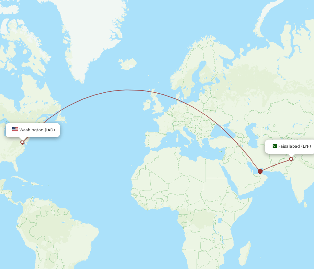 IAD-LYP flight routes