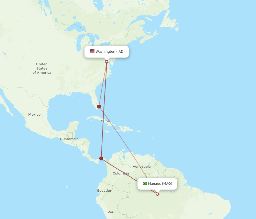 IAD-MAO flight routes
