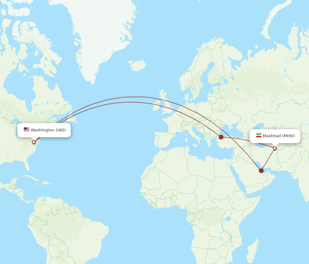 IAD-MHD flight routes