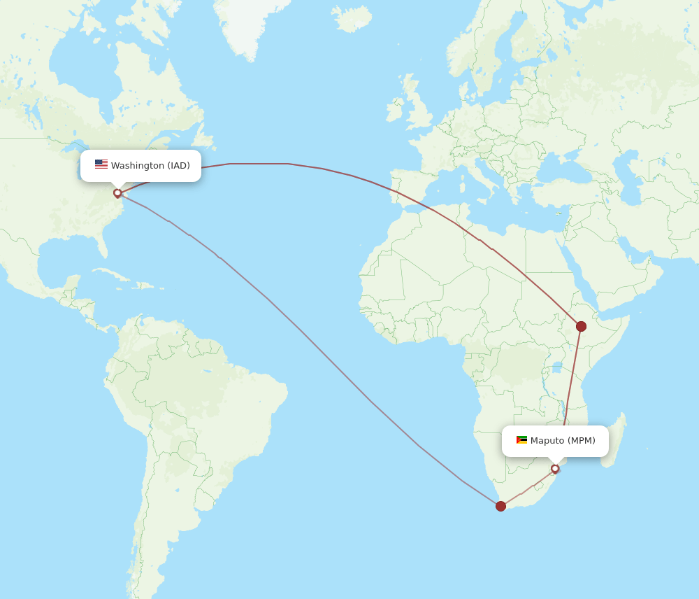 IAD-MPM flight routes