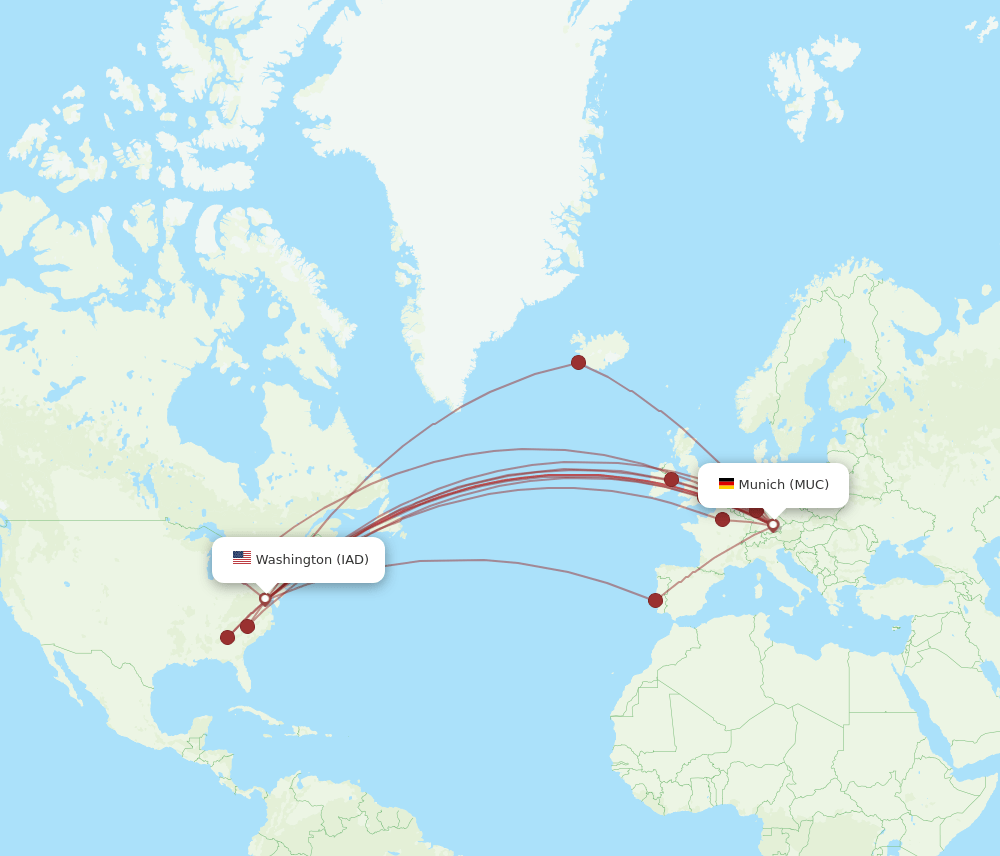 IAD-MUC flight routes