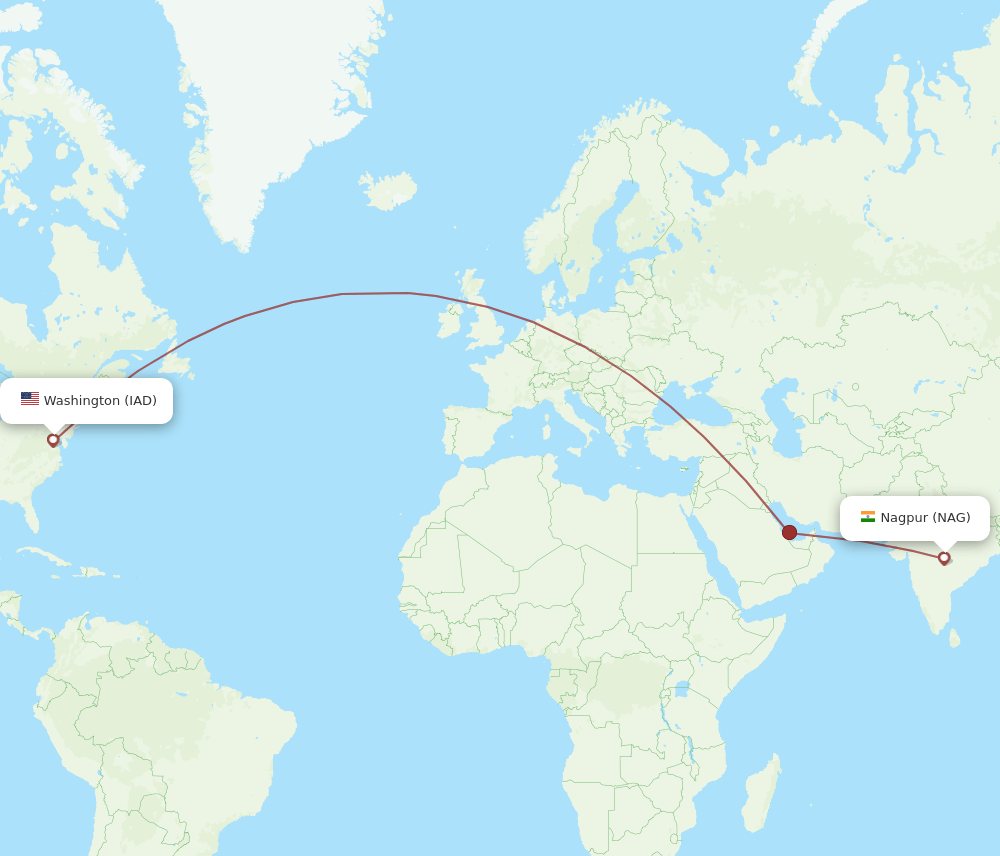 IAD-NAG flight routes