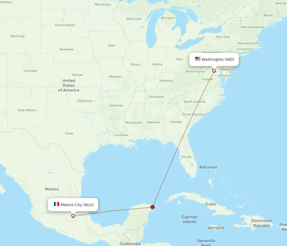 IAD-NLU flight routes