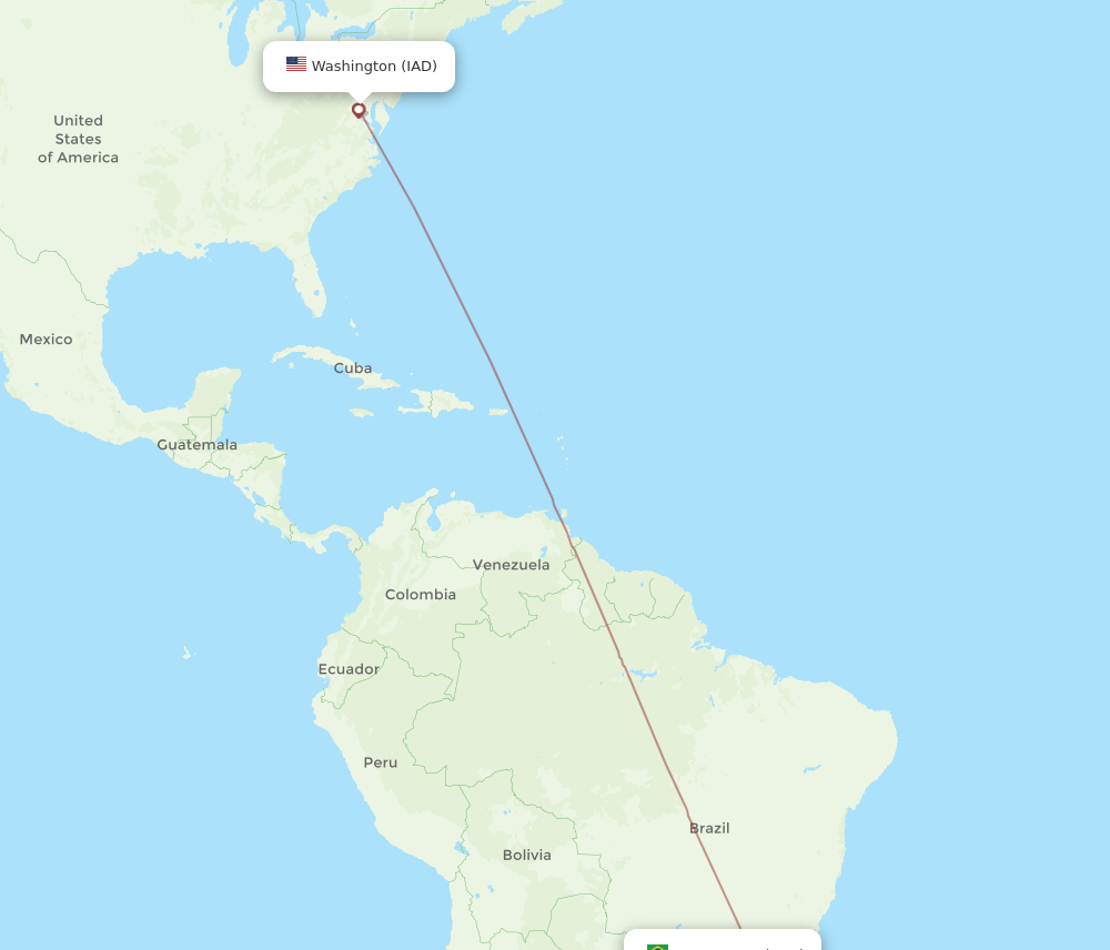 IAD to NVT flights and routes map