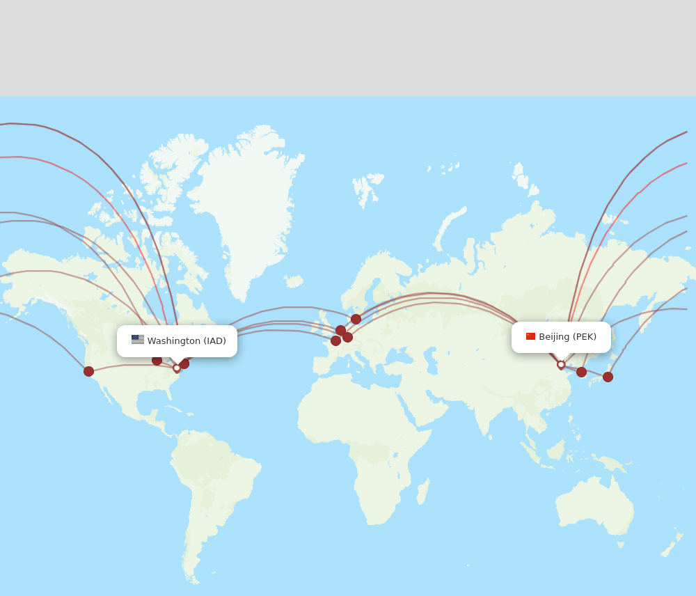 IAD-PEK flight routes