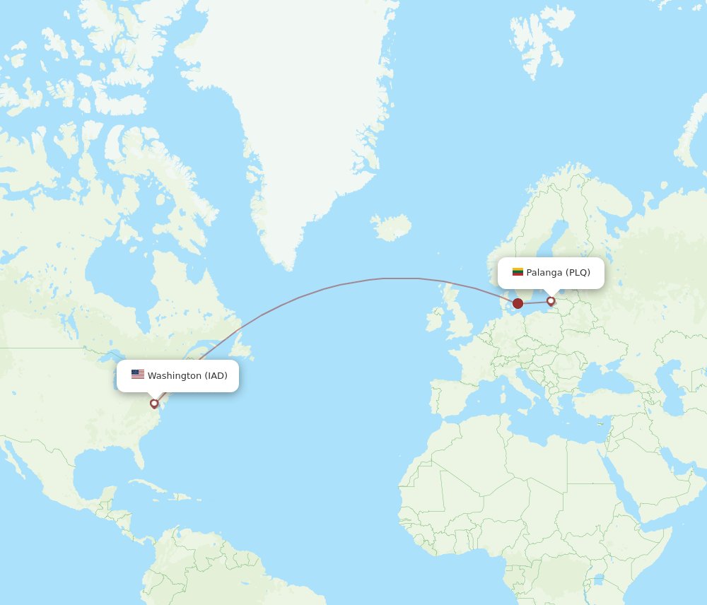 IAD-PLQ flight routes