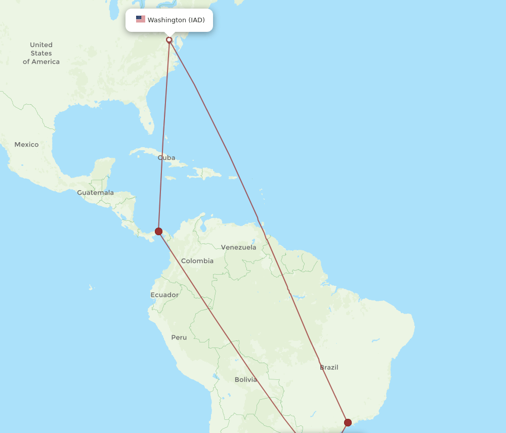 IAD-POA flight routes