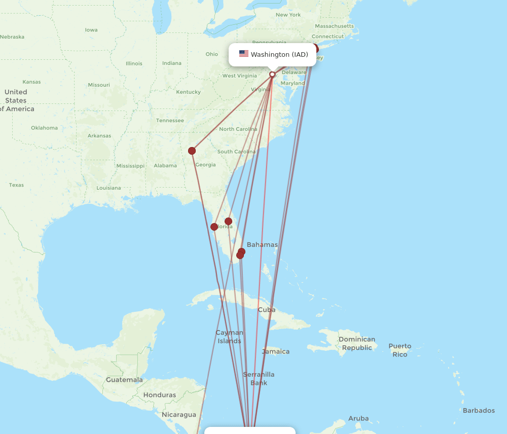 IAD-PTY flight routes