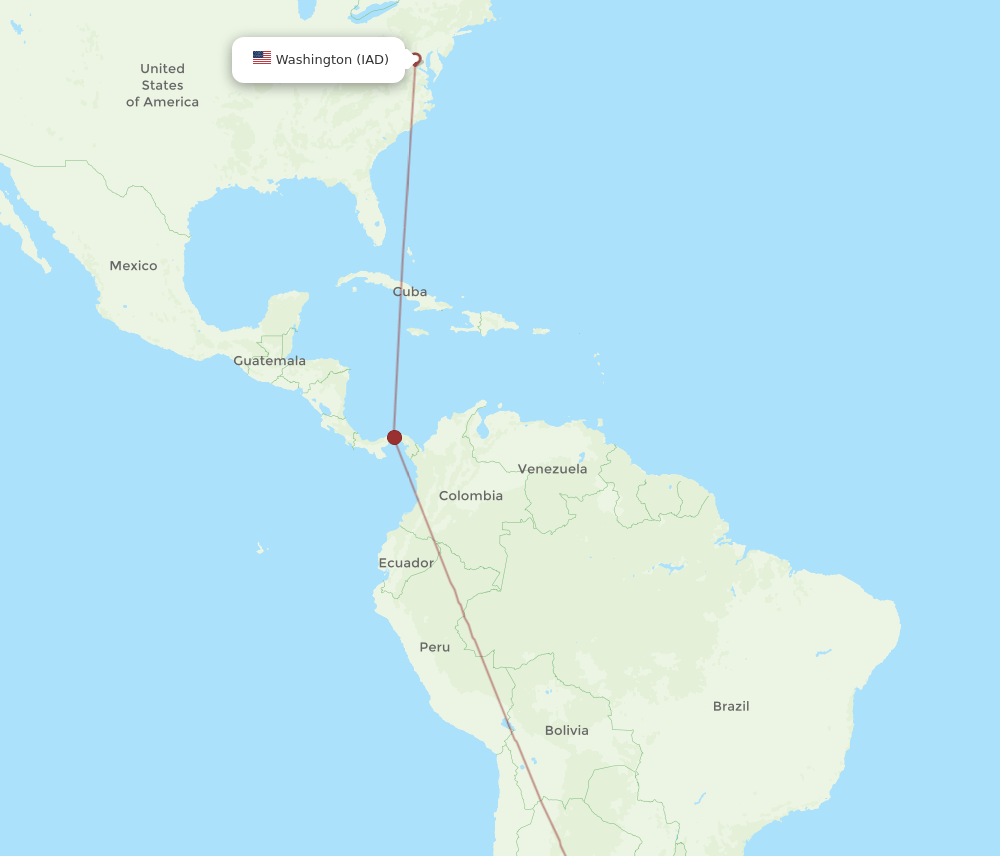 IAD-ROS flight routes