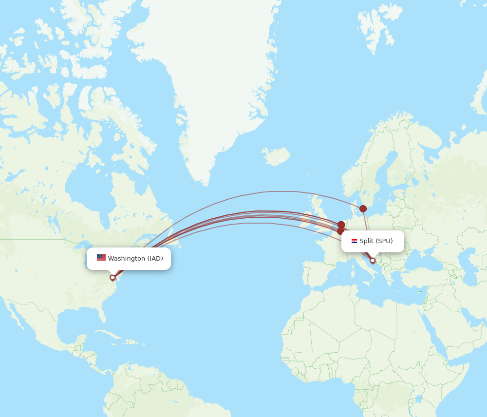 IAD-SPU flight routes