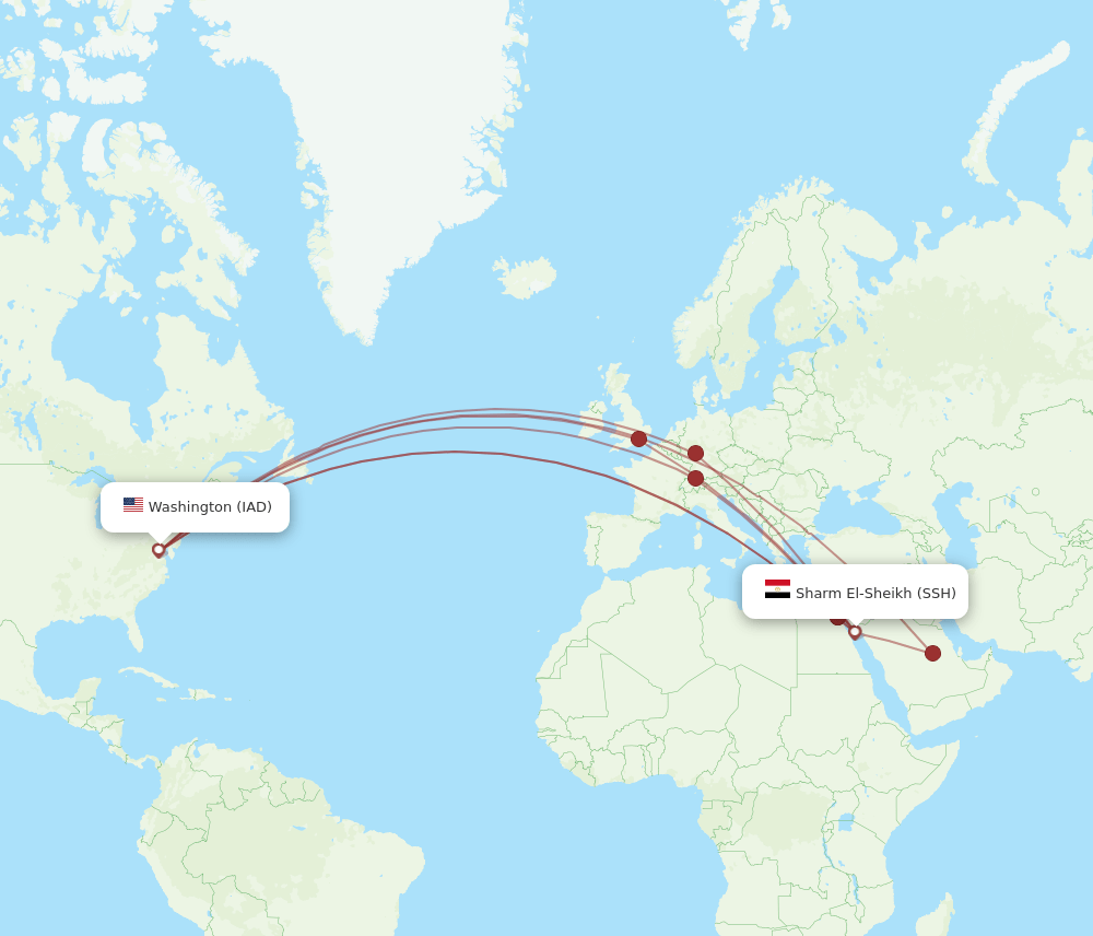 IAD-SSH flight routes
