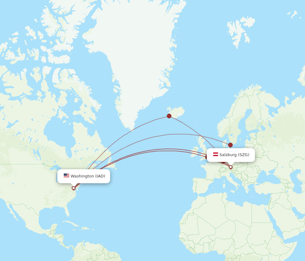 IAD-SZG flight routes